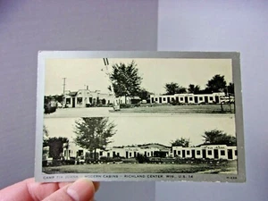 Letrero de Coca-Cola de Bombas de Gas Mobil de 1930 Camp Tia Juana Motel con postal vintage - Imagen 1 de 3