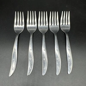 VTG Superior Stainless USA Flatware 3 Star Atomic Stars Forks Set Of (5) 6 Inch - Picture 1 of 4