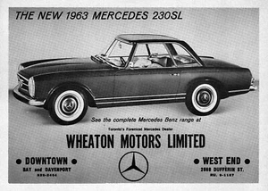Pubblicità Mercedes 230 SL 1963 originale rara concessionaria - Foto 1 di 1