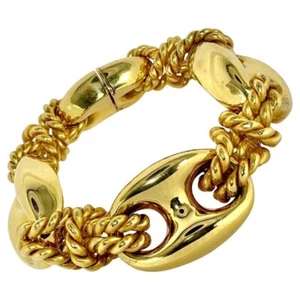 Vintage Italian 18K Gold Alternating Mariner & Nautical Knot Link Bracelet - Picture 1 of 16