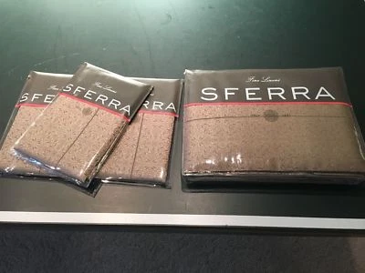 Juego de edredón Sferra Truffle Queen 3 piezas marrón ornamentado pergamino jacquard Ilaria Italia NUEVO Foto 1 de 4