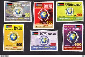 2020 South Sudan Set of 6 Stamps on Health workers fighting viral pandemic MNH - Picture 1 of 1