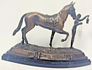 !RARE Vintage NIB 2014 Delaware Park Bronze & Marble Horse Statue from Archives! - Picture 1 of 3