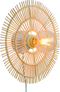 Wandleuchte Rattanleuchte 37X10cm Natur Boho Ethnisch Retro Moderner Stil Licht - Bild 1 von 8