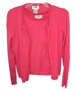 Talbots Petite Sweater Set Women's S Pink Twin Set W/ Decorative Trim Cardigan - Picture 1 of 6