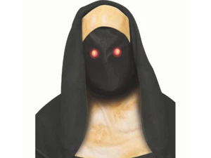Wicked Sister Nun Light Up Eyes Mask Halloween Costume Religious Scary Fun World - Picture 1 of 1