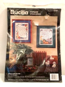 Bucilla Grace Sampler Pair Stamped Cross Stitch Kit Religious 1995 C1 - Picture 1 of 6