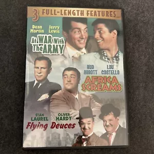 3 FULL LENGTH MOVIES - AT WAR WITH THE ARMY AFRICA SCREAMS -DVD - Picture 1 of 4