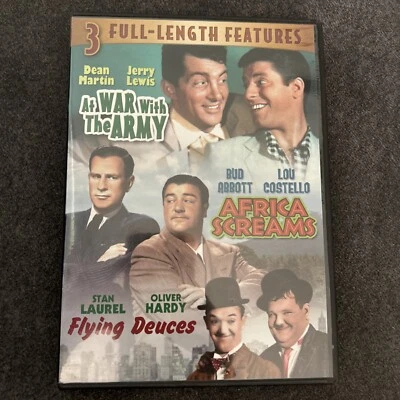 3 FULL LENGTH MOVIES - AT WAR WITH THE ARMY AFRICA SCREAMS -DVD - Image 1 of 4