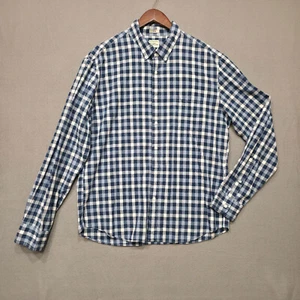 J Crew Mens Slim Fit Blue Plaid Long Sleeve Button Up Shirt Size XL - Picture 1 of 7
