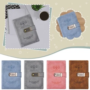Password Lock Notebook A5 PU Leather Password Lock Notebook Student Business - Picture 1 of 19