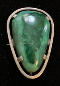 *VINTAGE* Israel Eilat Stone 925 Sterling Convertible Brooch / Pendant - Picture 1 of 3
