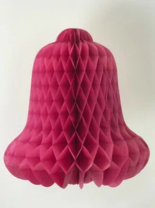 3 Pack Wedding Occasion 50cm Raspberry Tissue Paper Bells Flame Retardant - Picture 1 of 6