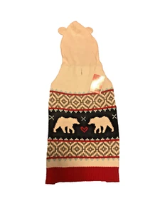 Simply Dog HOLIDAY WINTER BEAR Hoodie Sweater Puppy/Dog large - Picture 1 of 3