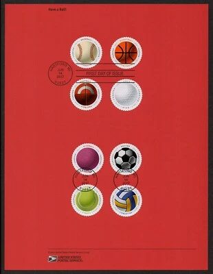 USA, SCOTT # 5203-5210, SOUVENIR PAGE - SPORTS BALLS, HAVE A BALL, YEAR 2017 - Image 1 of 2