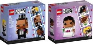 LEGO BrickHeadz Wedding Bride 40383 and Wedding Groom 40384 NEW IN BOX - Picture 1 of 3