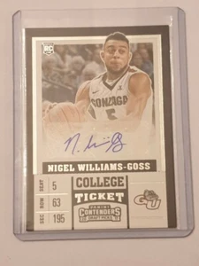 Tarjeta de autógrafo de novato Contenders Nigel Williams-Goss 2017 - Imagen 1 de 1