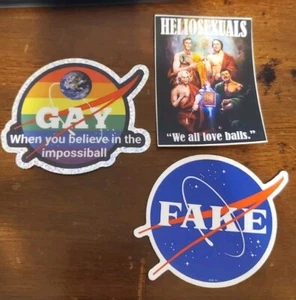 FLAT EARTH STICKERS (3) VARIETY PACK LOT OF THREE  - Picture 1 of 24
