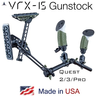 ELVISH TAC VRX-15 VR Gunstock Magnetic Rifle Pistol Stock for Quest 2 Quest 3 /Pro OD Green