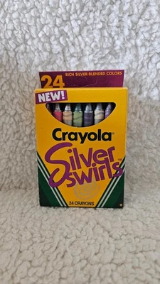 Crayola Silver Swirls 24 Count Crayons Vintage 1990 Binney Smith Rare NIB - Image 1 of 4