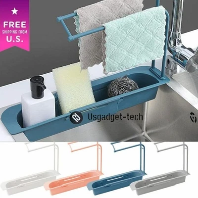 Soporte telescópico para fregadero cesta de drenaje de almacenamiento expandible para cocina moderna Foto 1 de 4