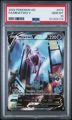 PSA 10 2022 Pokémon Go Mewtwo V Full Art Gem Mint Card 072/078 - Image 1 of 2