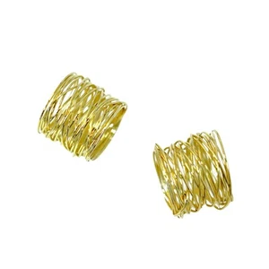 4 Gold Round Metal Wire Napkin Rings Wedding Party Events Decorations Supplies - Picture 1 of 9