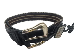 Cinturón de pelo de caballo trenzado genuino doble S mecanizado a mano 18128101 talla 26 nuevo (R4) - Imagen 1 de 5