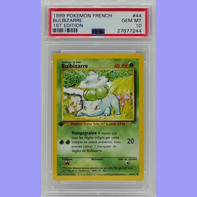 Pokemon 1st Edition Base Set French Bulbasaur (Bulbizarre) #44 PSA 10 Gem Mint - Image 1 of 4