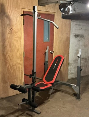 Weider Pro 265 Banco Ajustable Ejercitador Torre Latón Curl Pad Extensión Pierna Foto 1 de 4