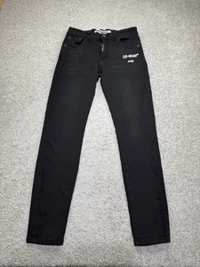 OFF-WHITE VIRGIL ABLOH Black Jeans Hose Denim Herren 31 x 30 Slim Herren Designer - Bild 1 von 18