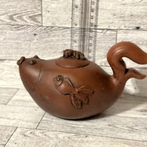 Rare Vintage Chinese Yixing Fish Clay Teapot IV - Picture 1 of 10