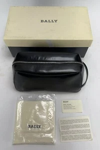Kit de aseo Bally kit doble de cuero negro NUEVO - Imagen 1 de 12