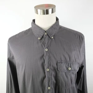 American Eagle Mens Soft Classic Fit LS Button Up Dark Gray Dress Shirt XXL - Picture 1 of 11