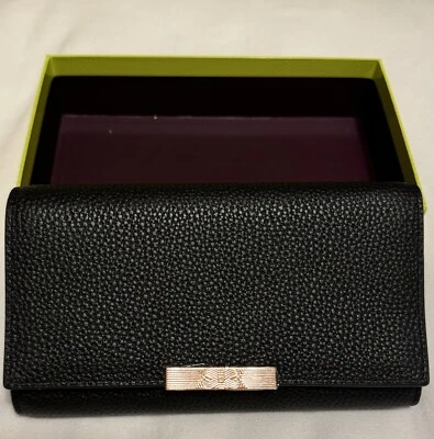 Carteira Ted Baker preta com corrente de ouro rosa matinê nova com etiquetas e caixa - Imagem 1 de 4