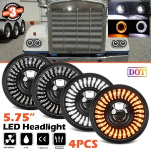 5.75 Projector LED Headlights Start Halo for Kenworth W-900A W900A Peterbilt 359 - Picture 1 of 10