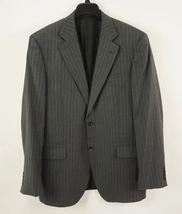 Lubiam Studio Super 110s Men's 42L Gray Blue Striped Dual Vent Notch Blazer - Picture 1 of 11