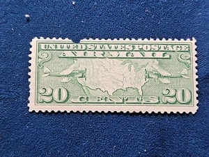 1926 US STAMP AIRMAIL Scott #C9 map & planes 20c green  - Picture 1 of 2