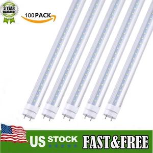 100Pcs 4FT Led Tube Light Bulbs 22W G13 4' T8 4 Foot Led Shop Light 2-Pin 6000K - Picture 1 of 12