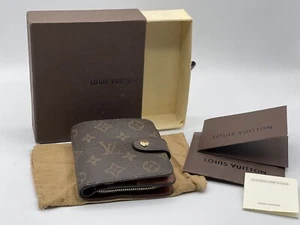 Louis Vuitton Monogram Canvas Leather Zipper Coin Bifold Wallet Original Box - Picture 1 of 12