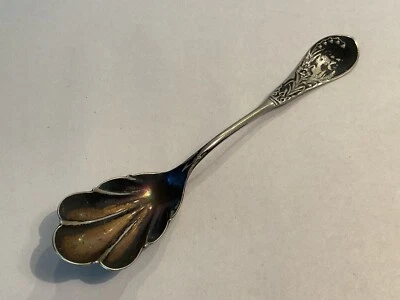 Antigua cuchara de azúcar victoriana Garrett and Son plato de plata 1800’s Foto 1 de 4