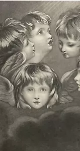 18th Century Art Angel Heads 12”x 10” Print By Sir Joshua Reynolds / Cherubs - Bild 1 von 3