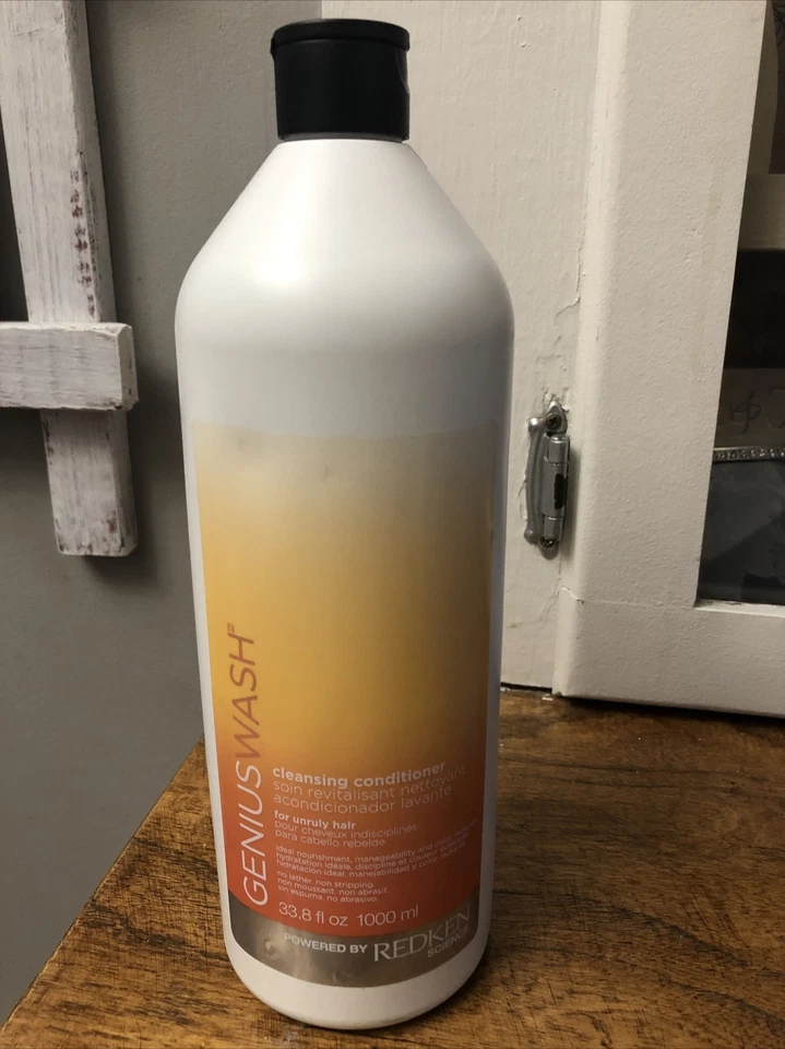 Redken Genius Wash Cleansing Conditioner 33.8 oz for Unruly Hair Liter w Pump