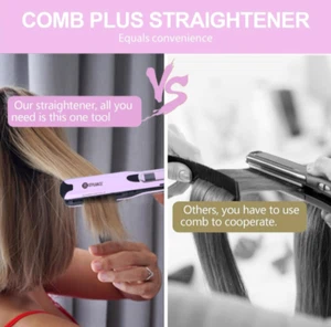 Mini Hair Straightener with Steam,Flat Iron with 5 Level Adjustable - Picture 1 of 12