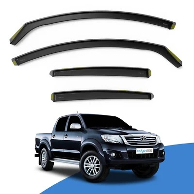 Deflectores de viento para camioneta Toyota Hilux MK7 2005-2016 4 puertas 4 piezas viseras de borde tintadas Foto 1 de 4