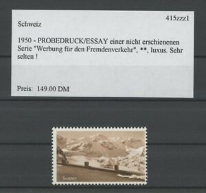 SWITZERLAND SPECIMEN 1950 ESSAY TRIAL TEST PRINT PROOF PRUEBA SUSTEN m2088