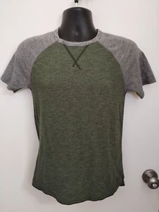 American Eagle Heathered Green & Gray Short Sleeve Baseball T Shirt Mens Size XS - Picture 1 of 6