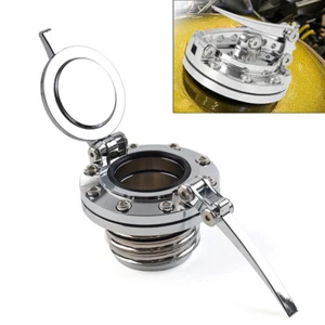 Fuel Tank Cover Gas Oil Cap Silver For Harley Touring Sportster Dyna Softail ha - Bild 1 von 9