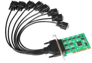8 port RS-232 COM DB9 serial controller to PCI card 16C1058 8xRS232 with Cable - Picture 1 of 3