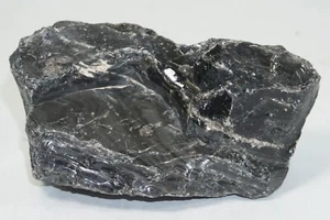 Raw Large Black Obsidian Rough Mineral Rock 1 Pound 2.8 Ounces 118.5 MM 76.5 WI - Picture 1 of 5